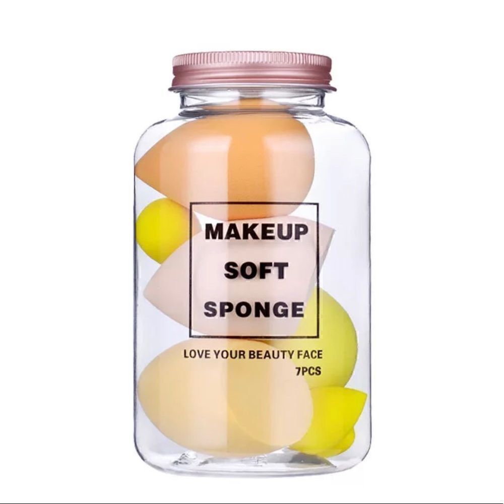 💕Brand New Yellow 7 Pieces Professional Beauty Blender Makeup Sponge - Picture 2 of 11